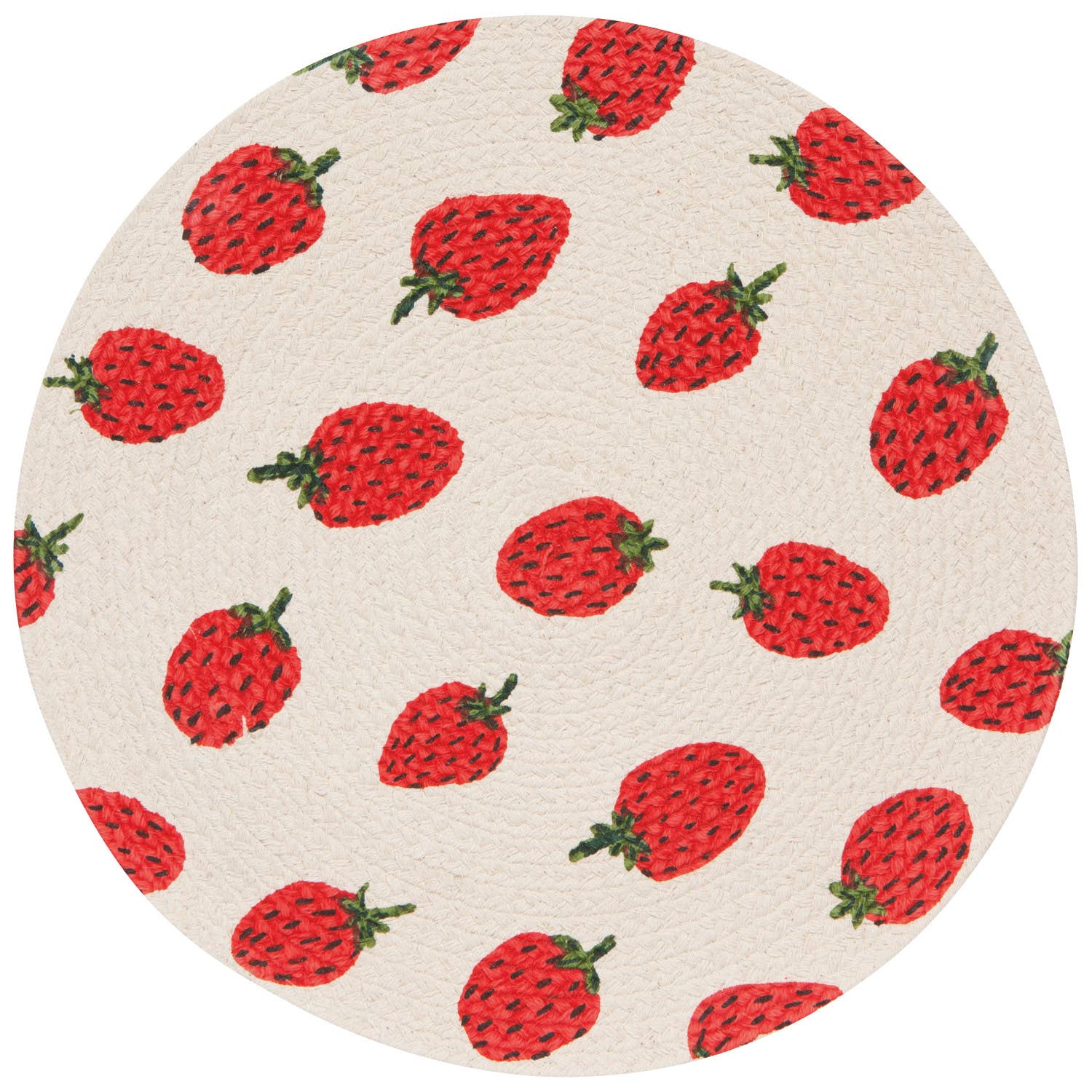 Whimsical braided placemat for kitchen or dining table